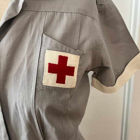 WWII VINTAGE 40s AMERICAN RED CROSS UNIFORM VOLUNTEER NURSE MILITARY DRESS & HAT - Picture 4 of 11